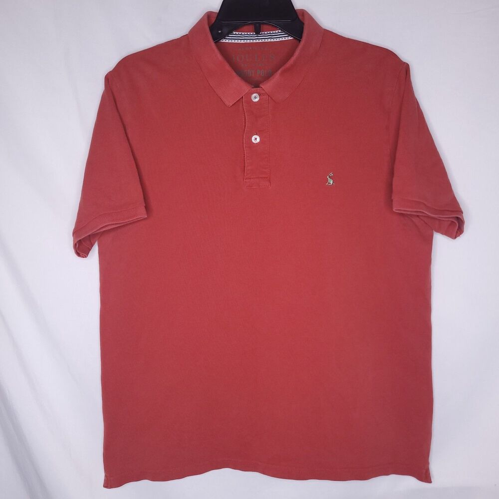 Joules Polo Shirt Mens Large Red Woody Classic Fit